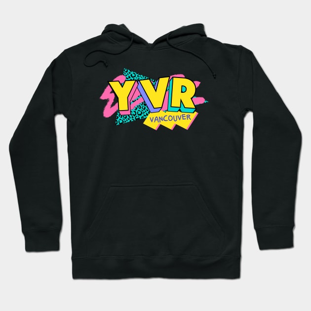 Vancouver, British Columbia Retro 90s Logo Hoodie by SLAG_Creative